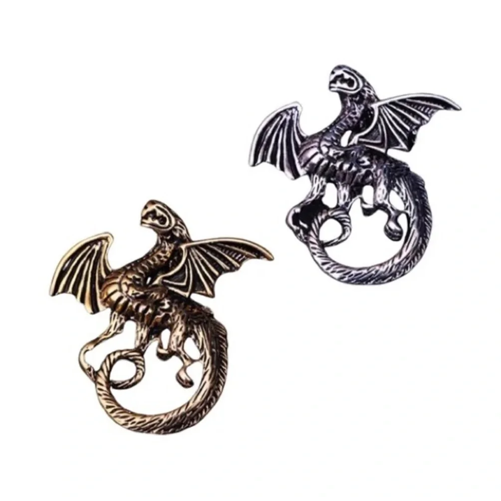 Crystal Rhinestone Dragon Suit Lapel Pin Badge for Men Accessories Jewelry